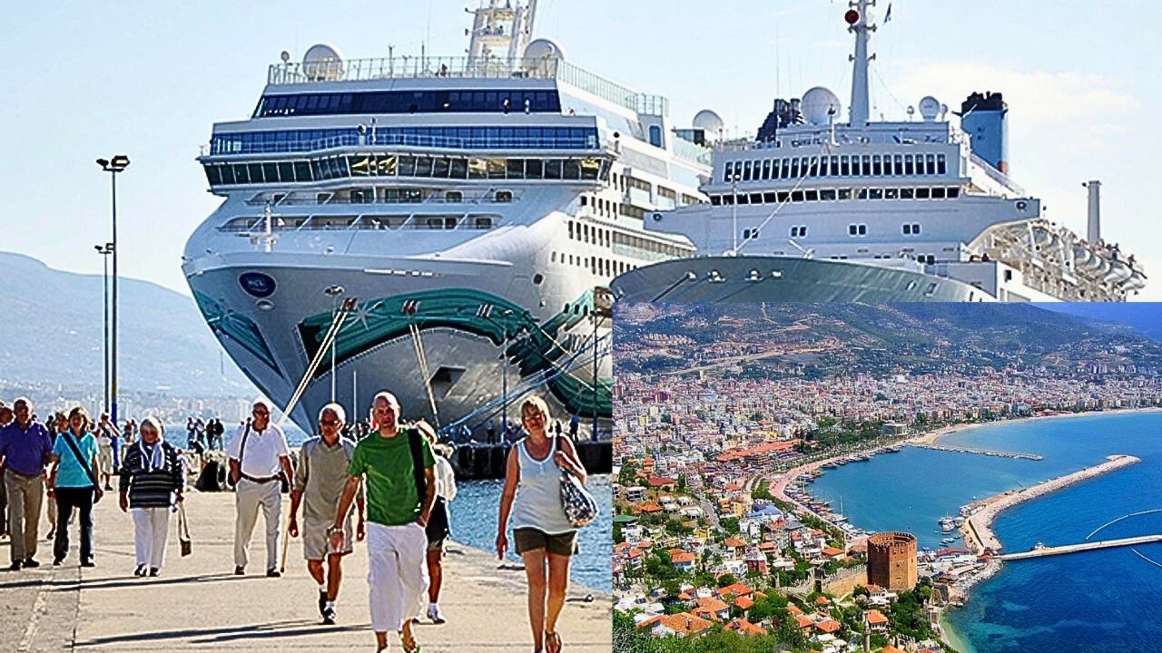 1758 kişilik turist kafilesi gemiyle Alanya'ya giriş yaptı