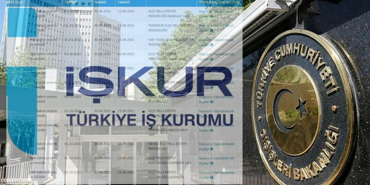 Dışişleri Bakanlığı-İŞKUR 200 kişiyi yeni olarak işe alacağız