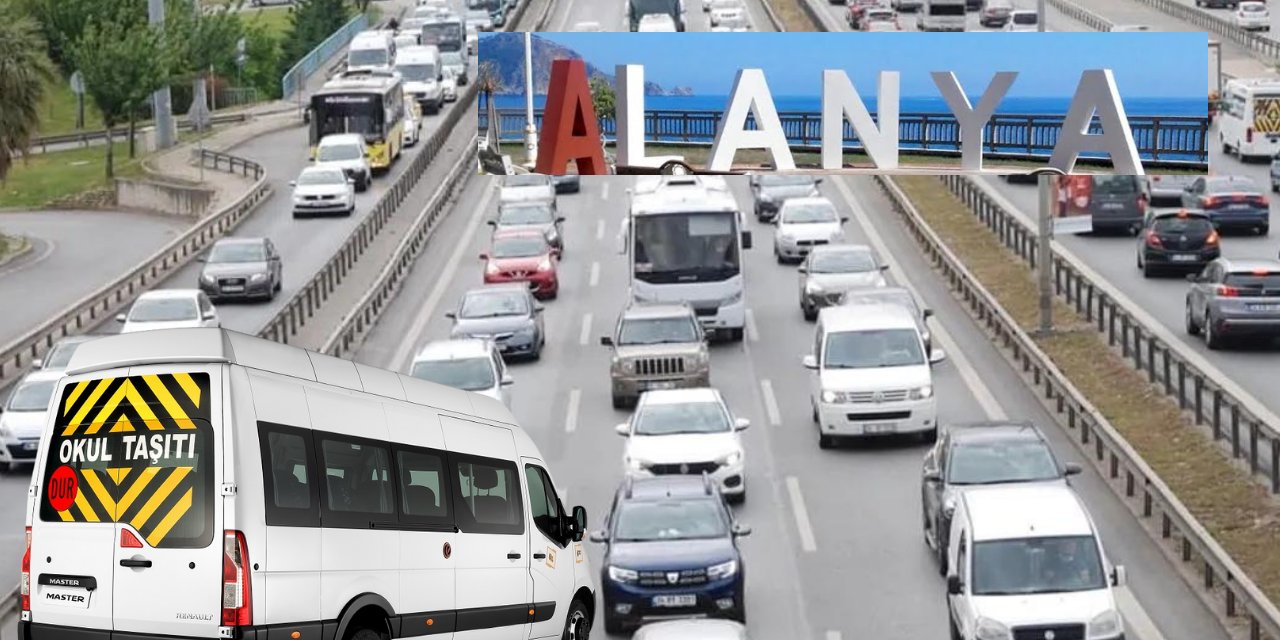 Okullar açıldı trafikte yine aynı görüntü Alanya!